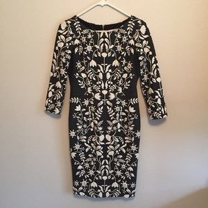 Eliza J Black & White Dress 3/4 sleeves size 2P